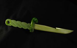 Церемониальный мачете из зеленого нефрита "Кобра" 